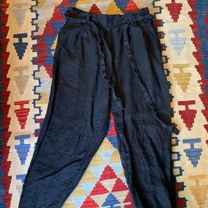 100% Not Perfect Linen relaxed boyfriend pants.